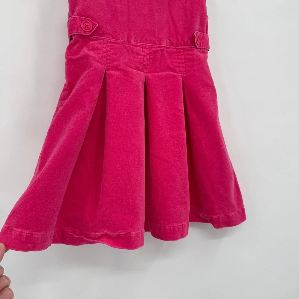 VTG Baby Gap Hot Pink Sleeveless Faux Suede Pleated Dress‎ Size 2T
